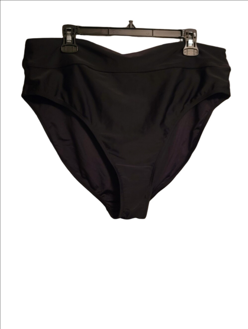 CARIBBEAN JOE swim Bottoms Solid Black High Waist Full Coverage 3X